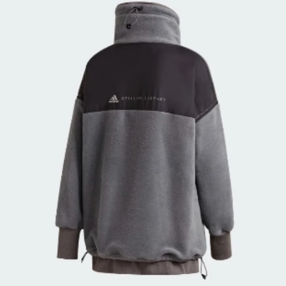 Adidas by Stella McCartney Black and Grey 1/4 Zip Fleece Jacket | EUC Size XL - Picture 4 of 11